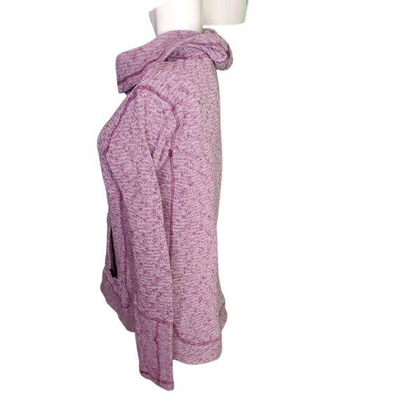 RBX Magenta Waffle Knit Fleece Cowl Neck Activewear Pullover Thumbholes sz M/L - Picture 4 of 8